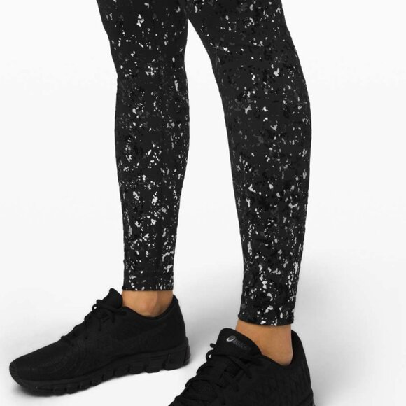 Lululemon Speed Wunder Tight 28" *Speckle Shine Black/Deep Coal/Silver Size 4 - Picture 2 of 8